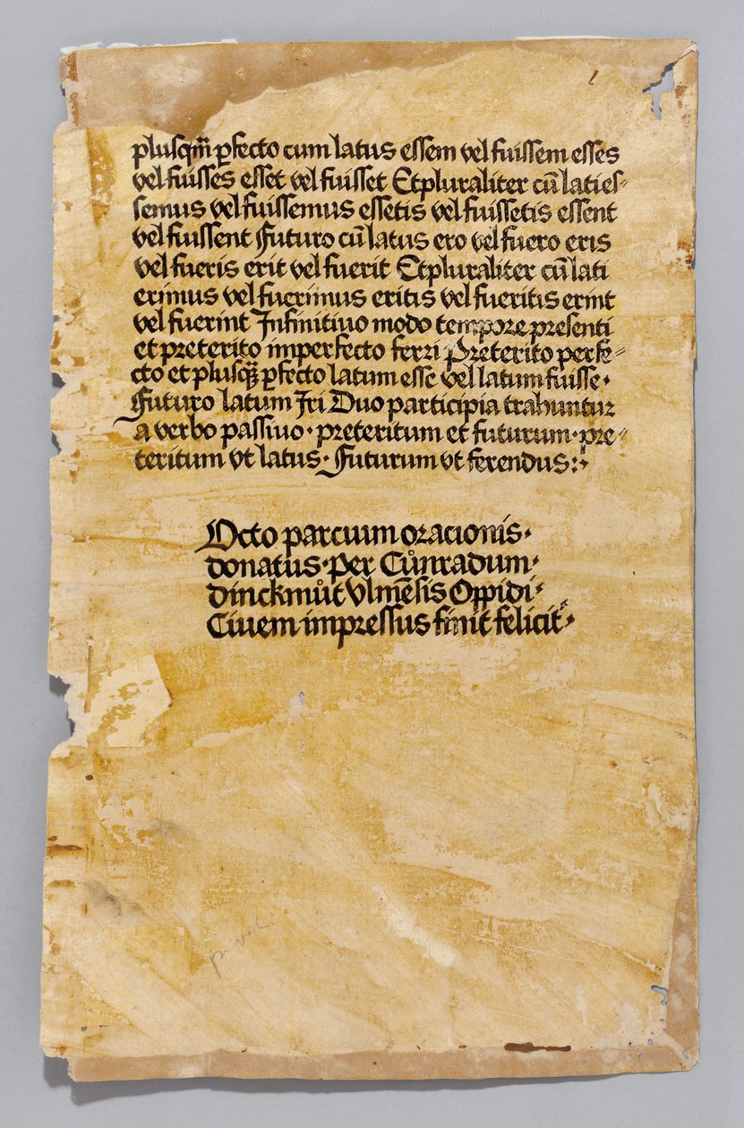 Ars Minor par Aelius Donatus, imprimé par Konrad Dinckmut, Ulm, c.1476-80 - German School