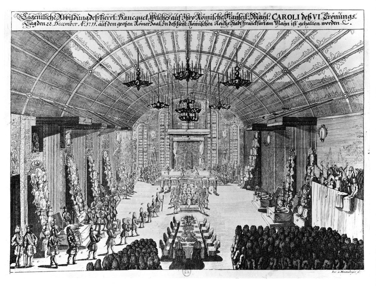 Banquet dans la salle Romer à Francfort-sur-le-Main, en l