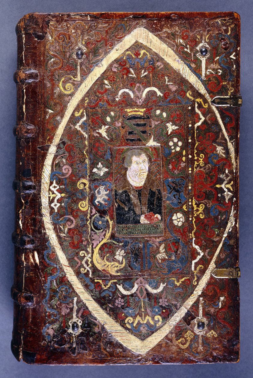 Couverture de livre avec un portrait de Martin Luther (1483-1546) - German School