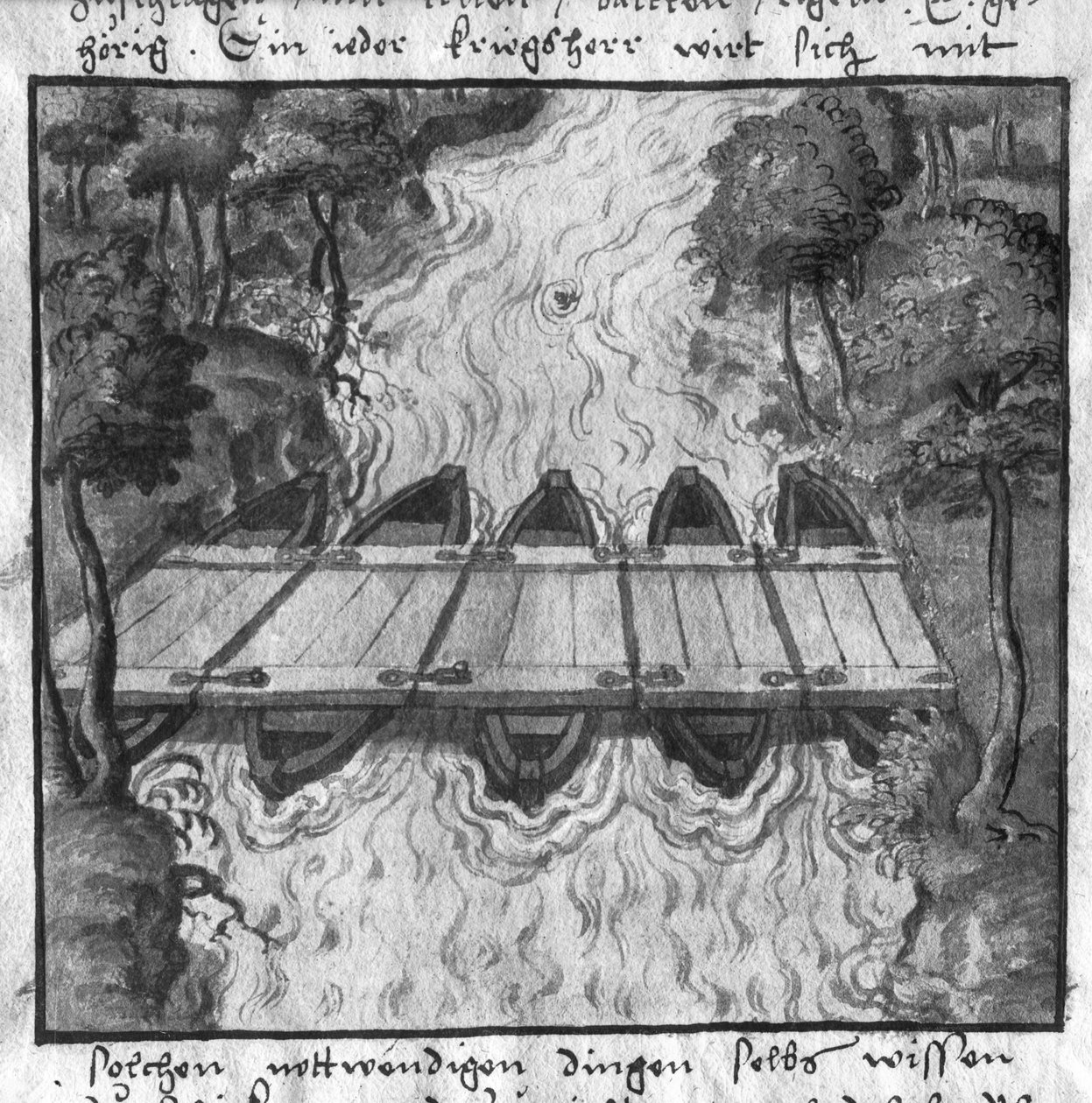 Pont de bateaux, illustration de L