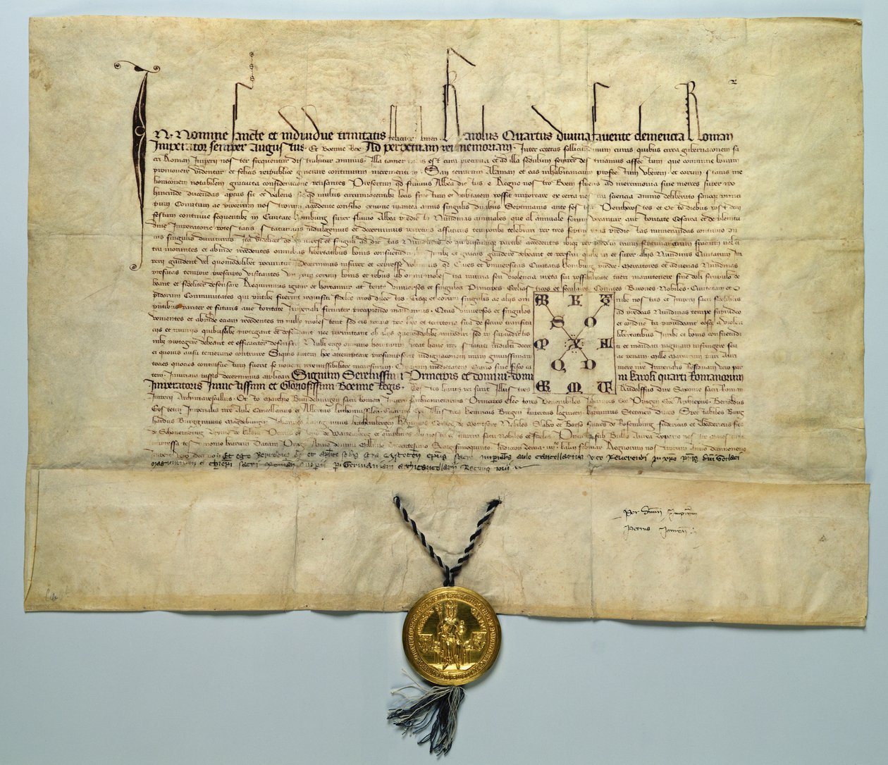 Bulle de Charles IV (1316-78) Empereur romain germanique, 29 janvier 1365 - German School