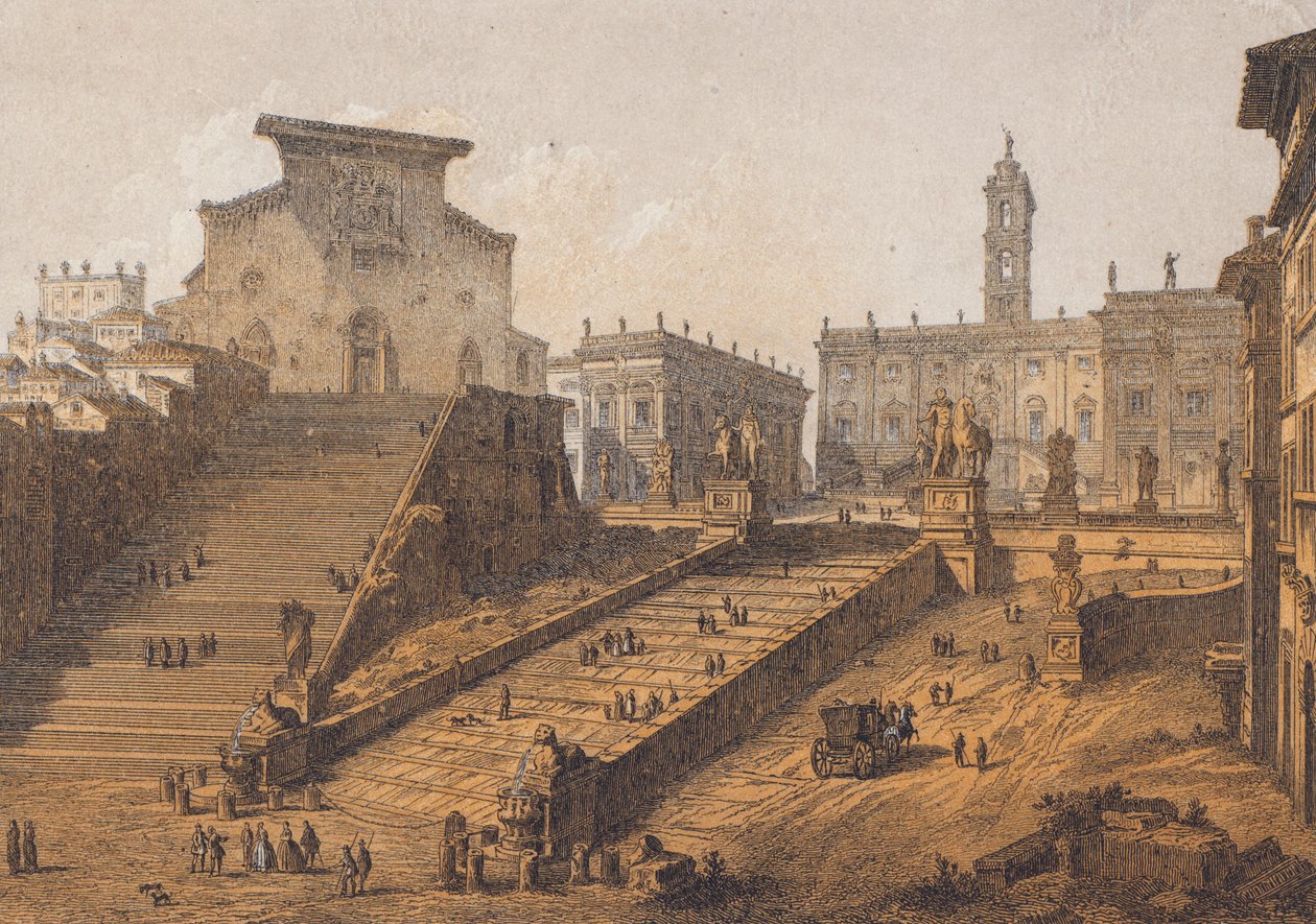 Capitole, Rome (lithographie couleur) - German School