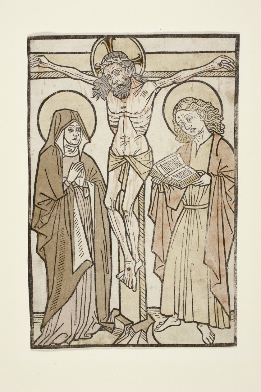 Christ en croix entre Marie et Saint Jean, 1460-70 - German School