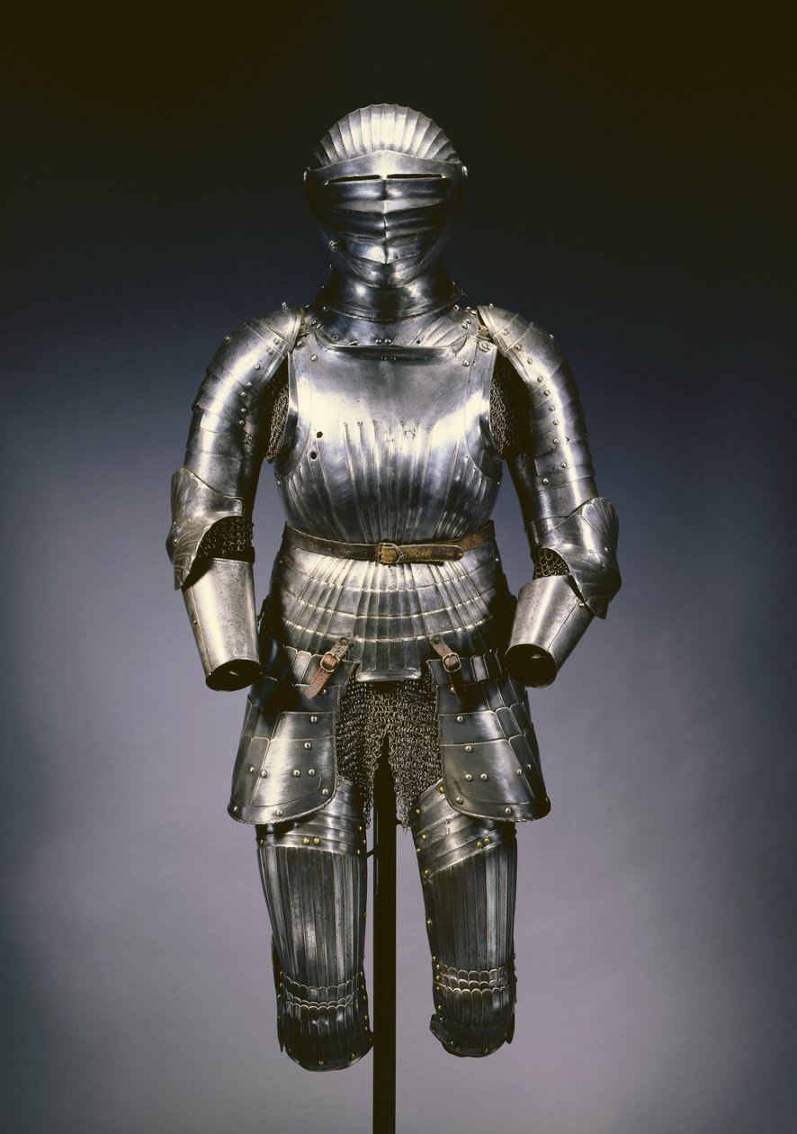 Casque fermé et armure partielle dans le style Maximilien, Nuremberg, vers 1525 - German School