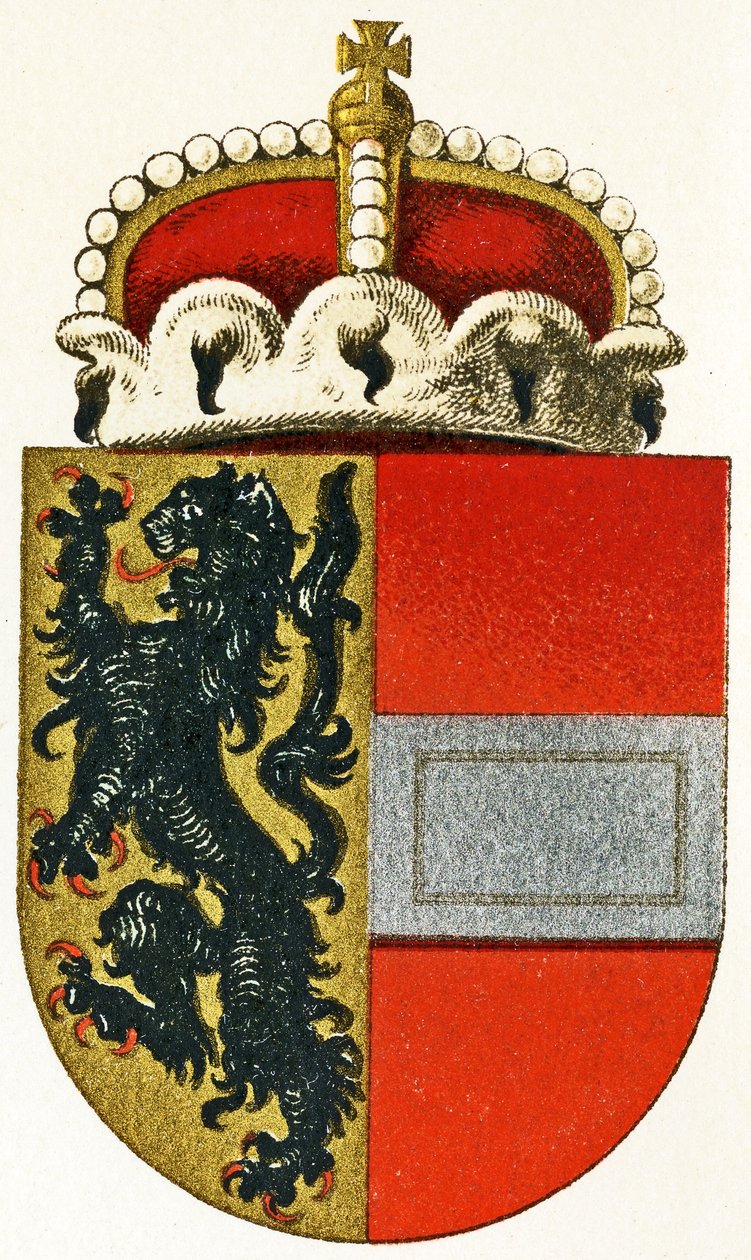 Armoiries de Salzbourg, avec un chapeau de prince reposant sur le bouclier, vers 1898 - German School