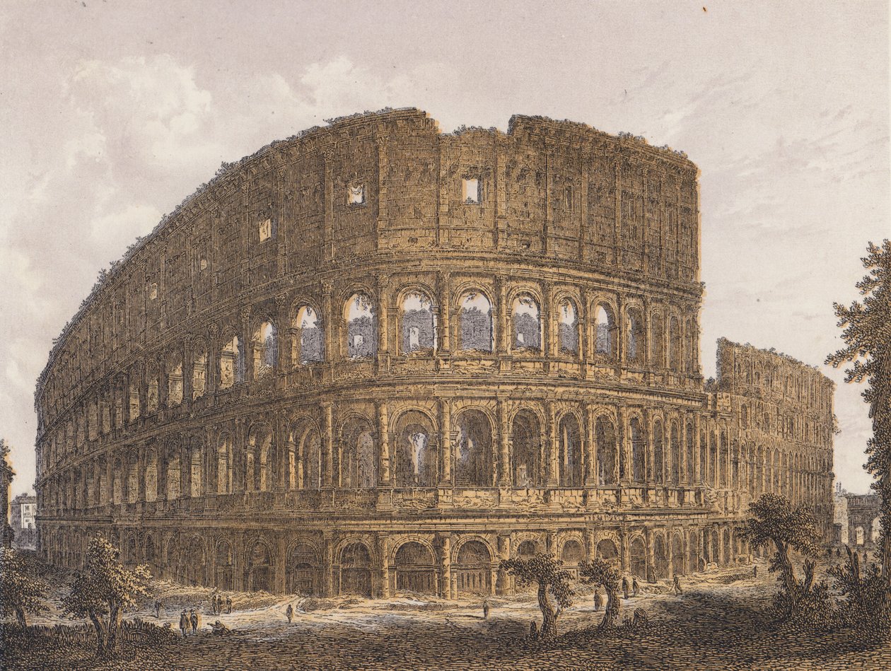 Colisée, Rome (lithographie couleur) - German School