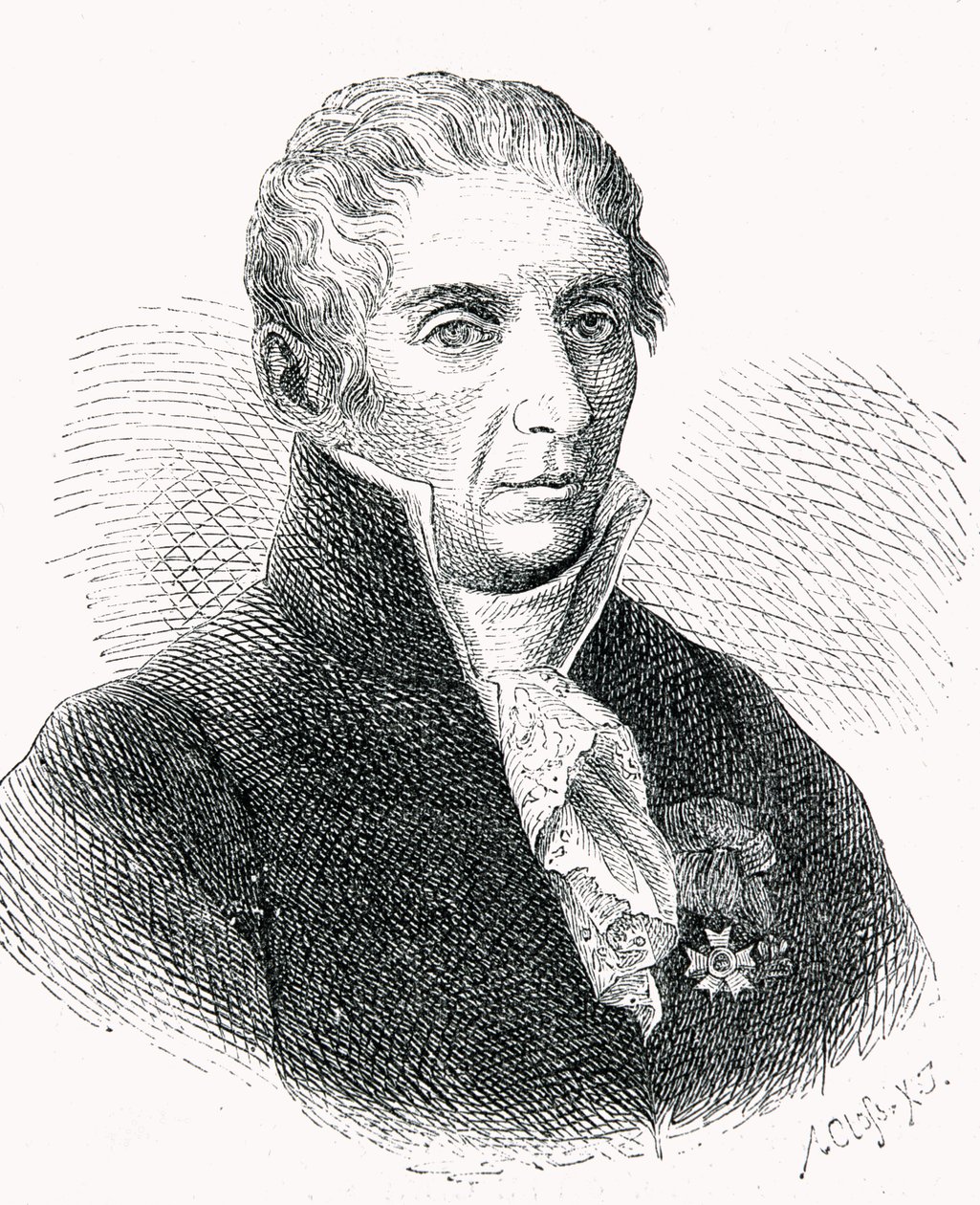 Comte Alessandro Volta (1745-1827) gravé par Adolf Closs (1840-94) - German School