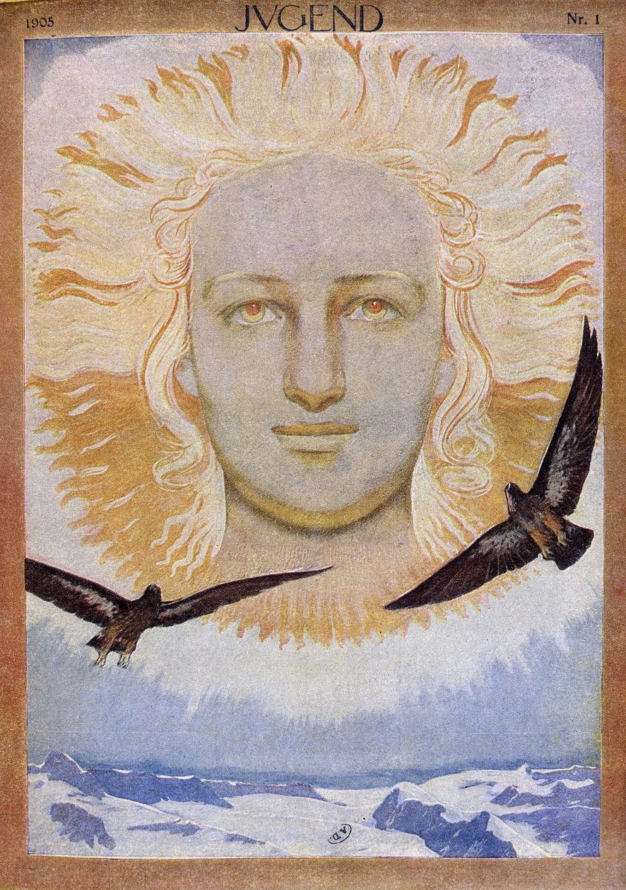 Couverture de « Jugend », magazine allemand, représentant le soleil - German School