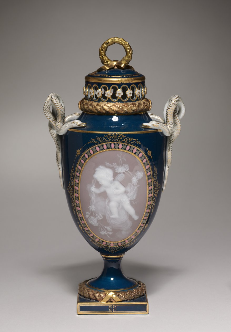 Vase couvert, fabriqué par la manufacture de porcelaine de Meissen, Allemagne, 1881 - German School