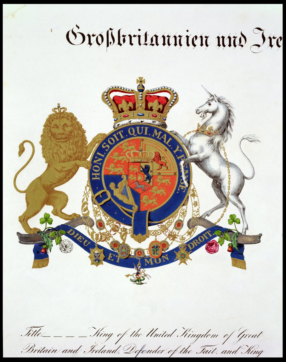 Blason du roi du Royaume-Uni de Grande-Bretagne et d