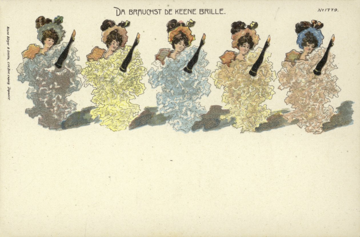 Da brauchst De Keene Brille (colour litho) - German School