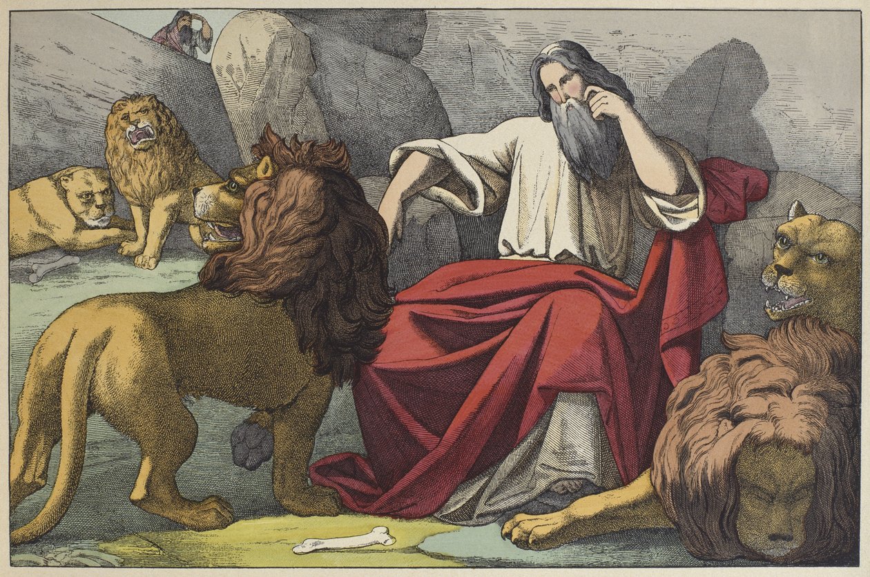 Daniel dans la fosse aux lions, illustration de L