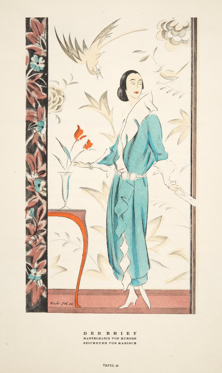 Der Brief, manteau-robe par Kurnen, de Styl, pub.1922 - German School