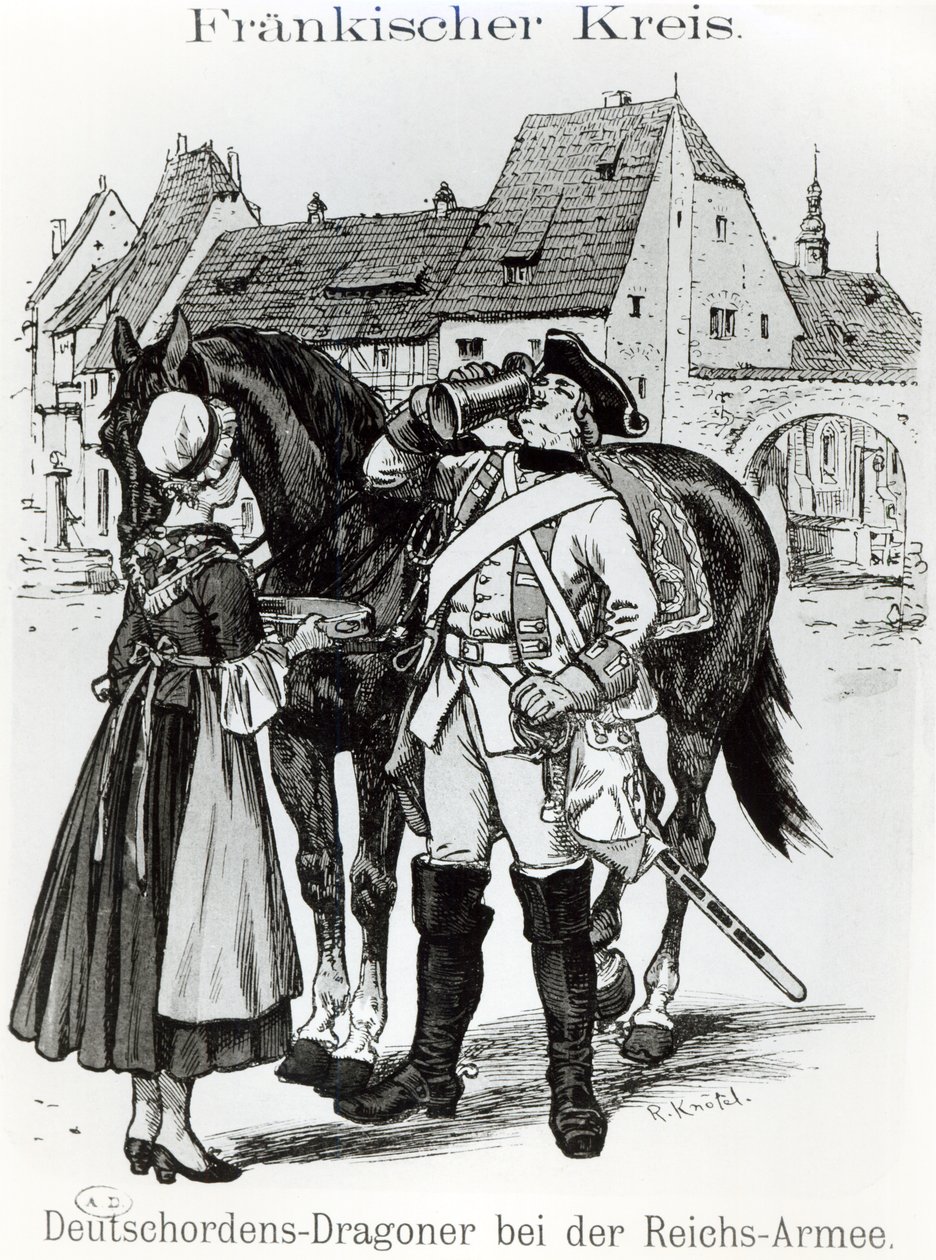 Dragon des Chevaliers Teutoniques en 1757 - German School