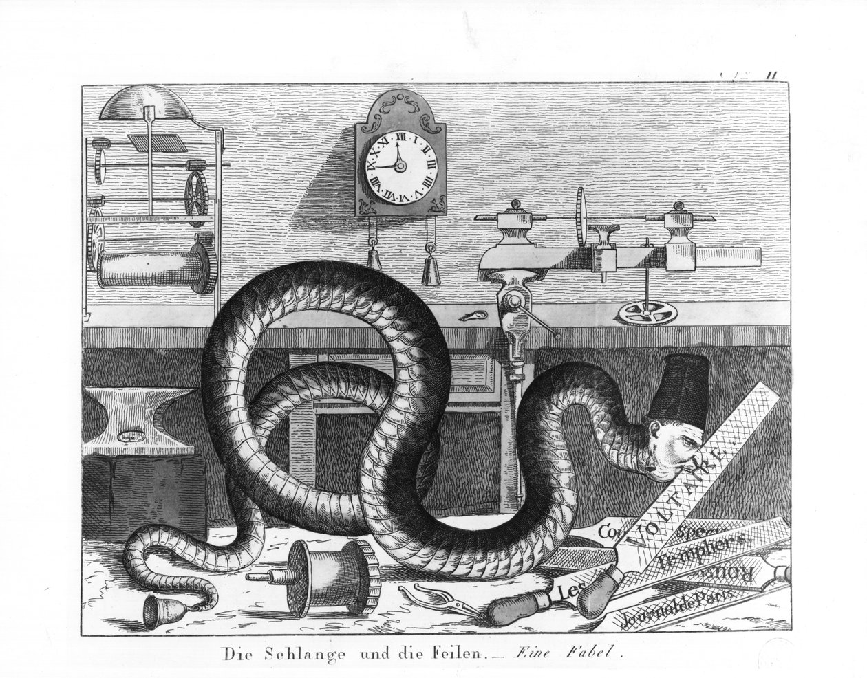 Fable du Serpent et des Mouches - German School