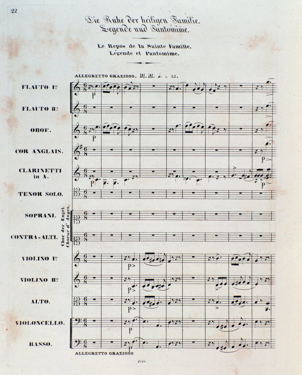 Première page de la partition pour L