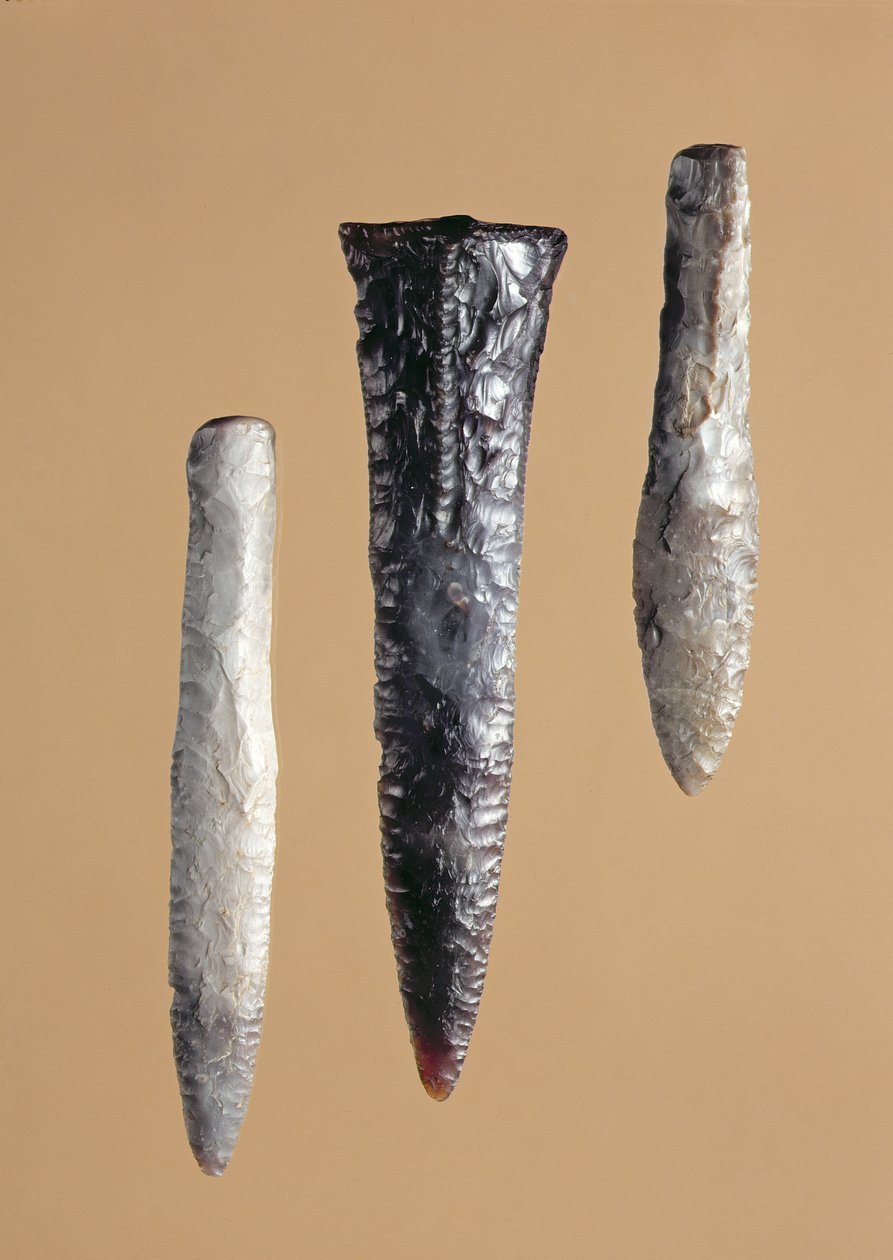 Dagues en silex de la période néolithique tardive, trouvées à Grebenhagen, Heunetal-Holzheim et Niederaula - German School