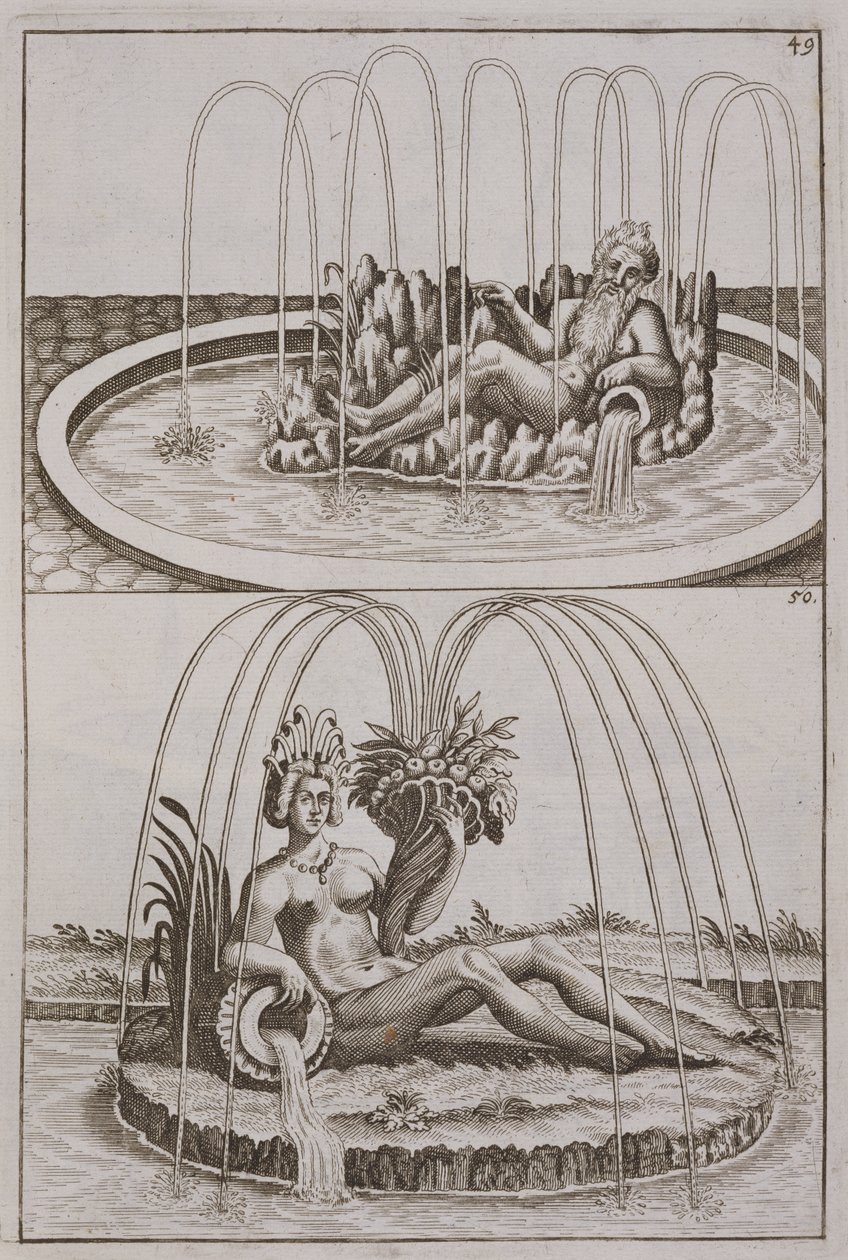 Fontaines, de Architectura Curiosa Nova par Georg Andreas Bockler (1617-85), publié en 1704 - German School