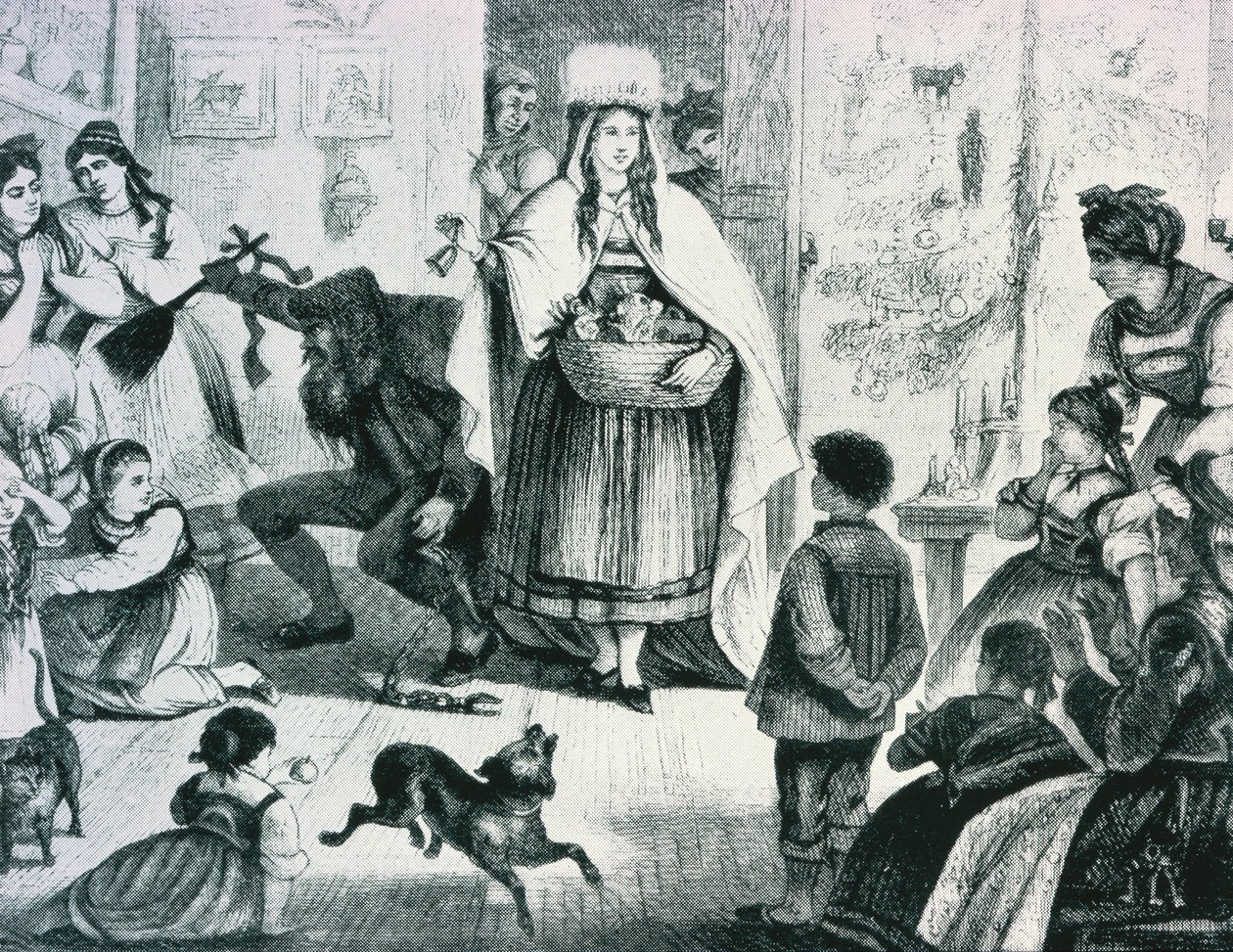 Frau Berchta apporte des cadeaux au Rhineland - German School