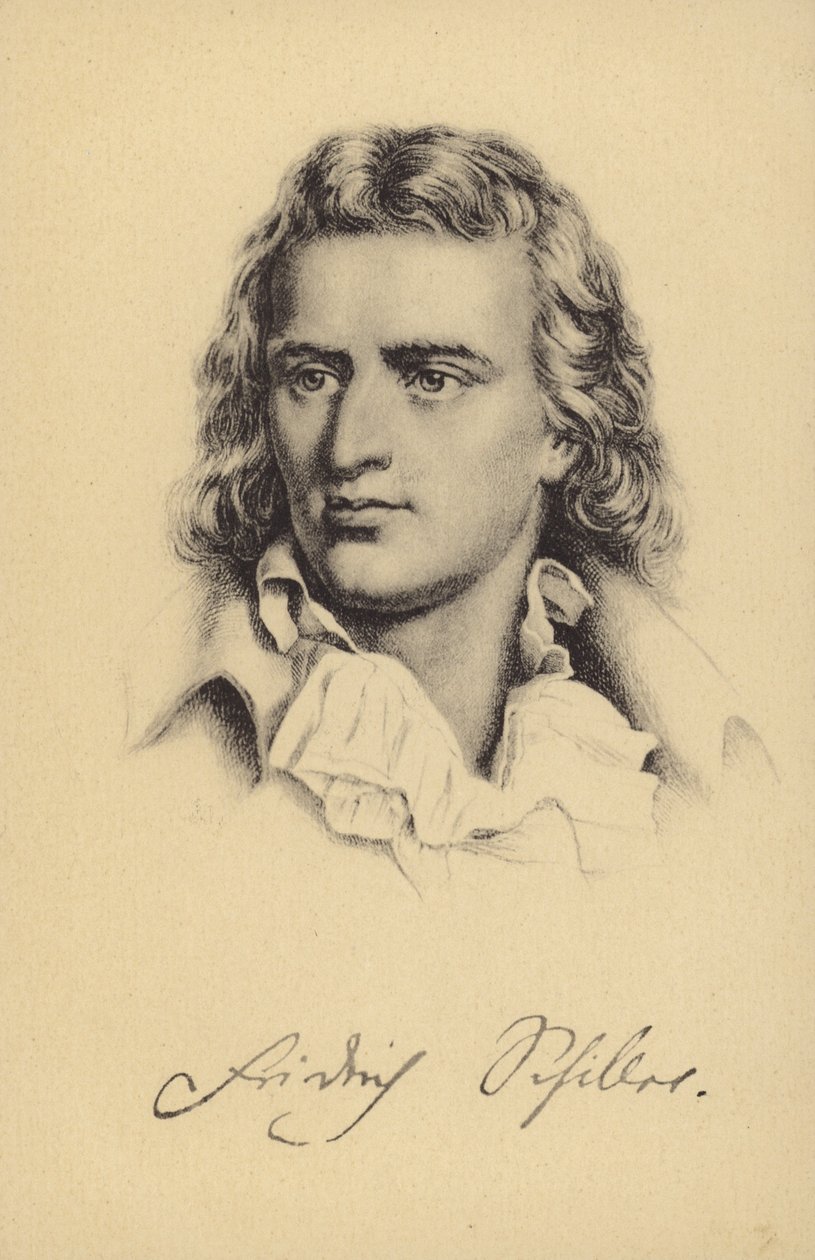 Friedrich von Schiller (1759-1805), poète, philosophe, historien et dramaturge allemand (lithographie) - German School