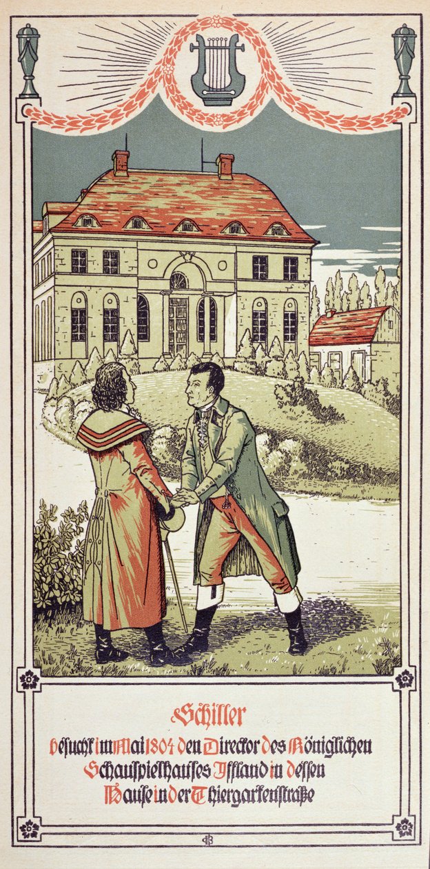 Friedrich von Schiller (1759-1805) rend visite au directeur du Théâtre Royal à Berlin en mai 1804, 1906 - German School