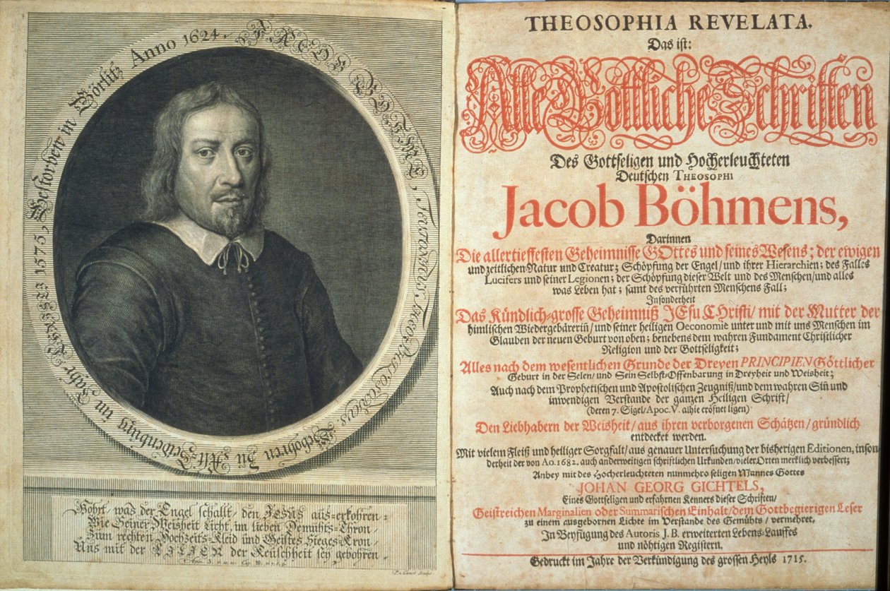 Frontispice de Theosophia Revelata par Jacob Boehme, 1715 - German School