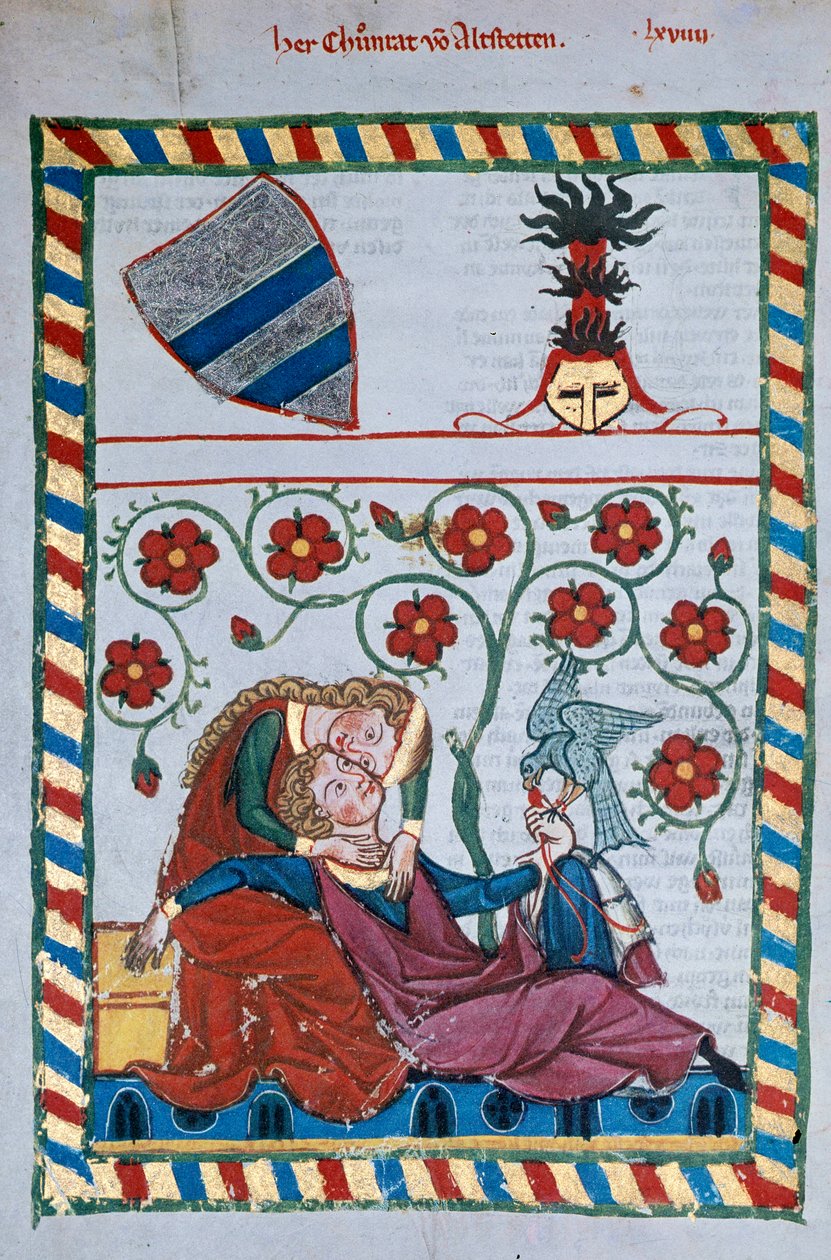 Scène galante au Moyen Âge - German School