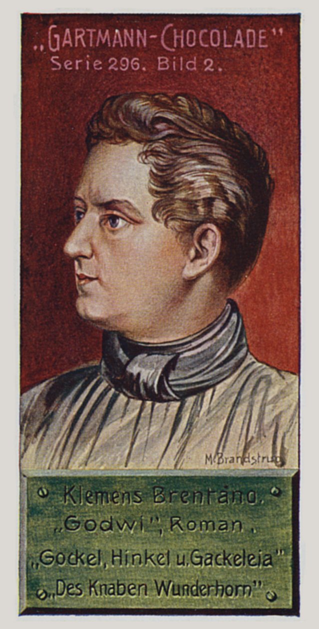 Romantiques allemands : Klemens Brentano (lithographie couleur) - German School
