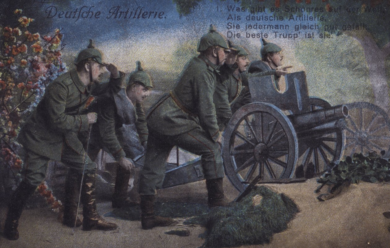 Artillerie allemande (lithographie couleur) - German School