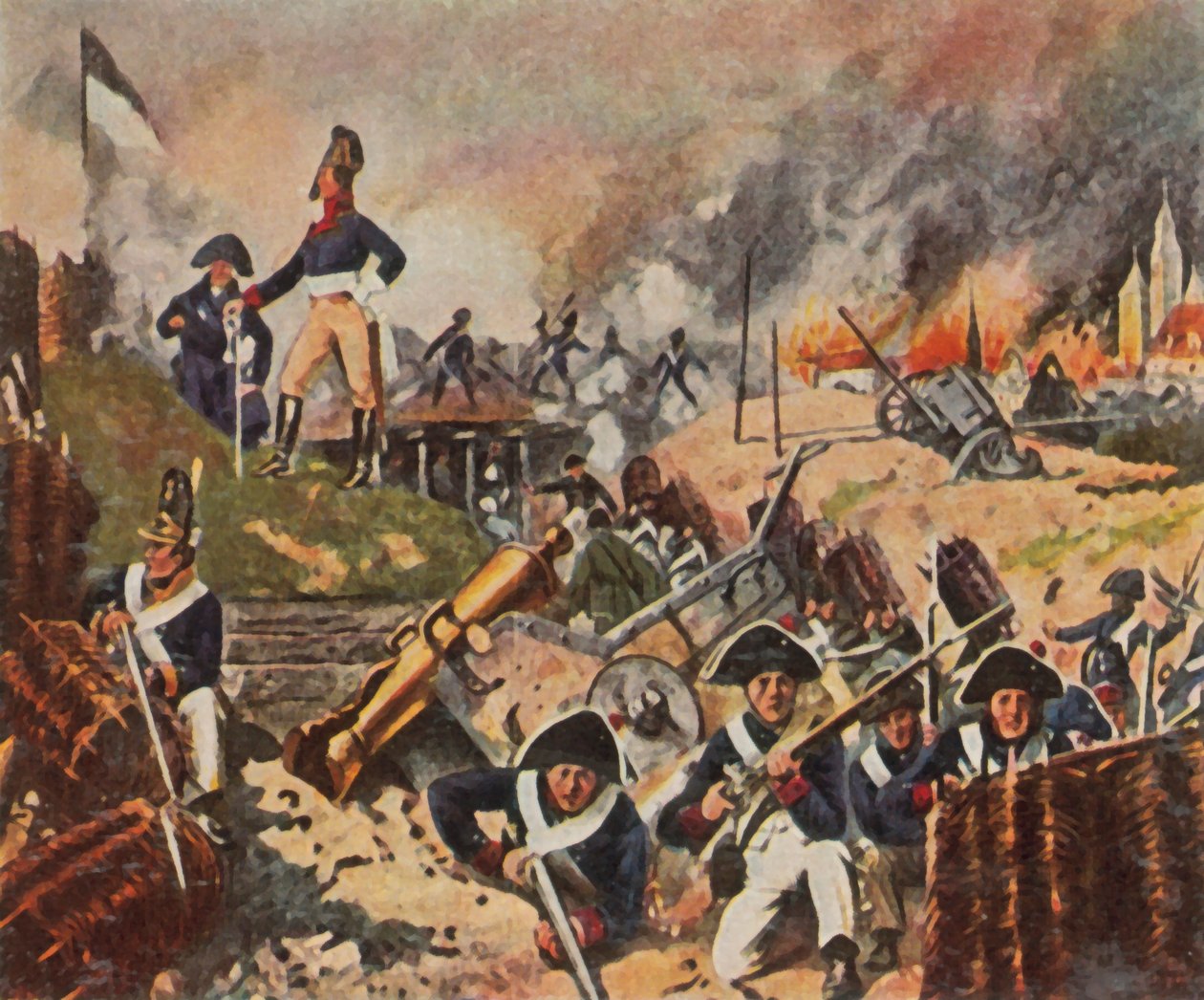 Gneisenau et Nettelbeck sur les remparts du Kolberg invaincu - German School