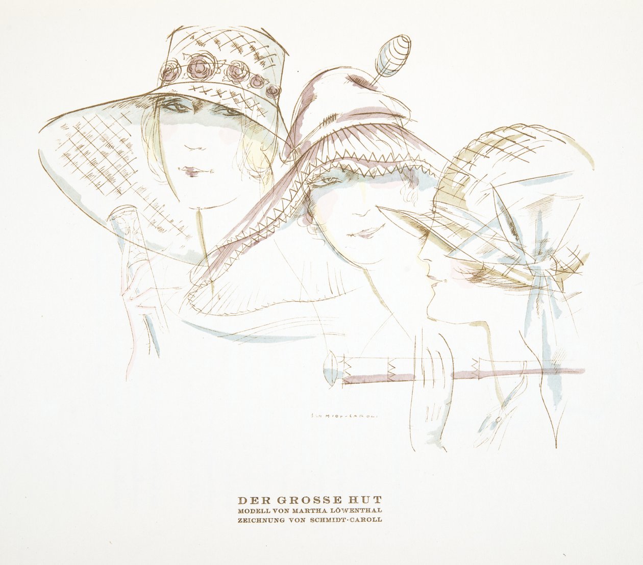 Dessins de chapeaux par Martha Lowenthal, de Styl, pub.1922 - German School