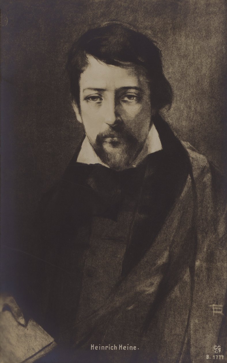 Heinrich Heine, poète allemand. (litho) - German School