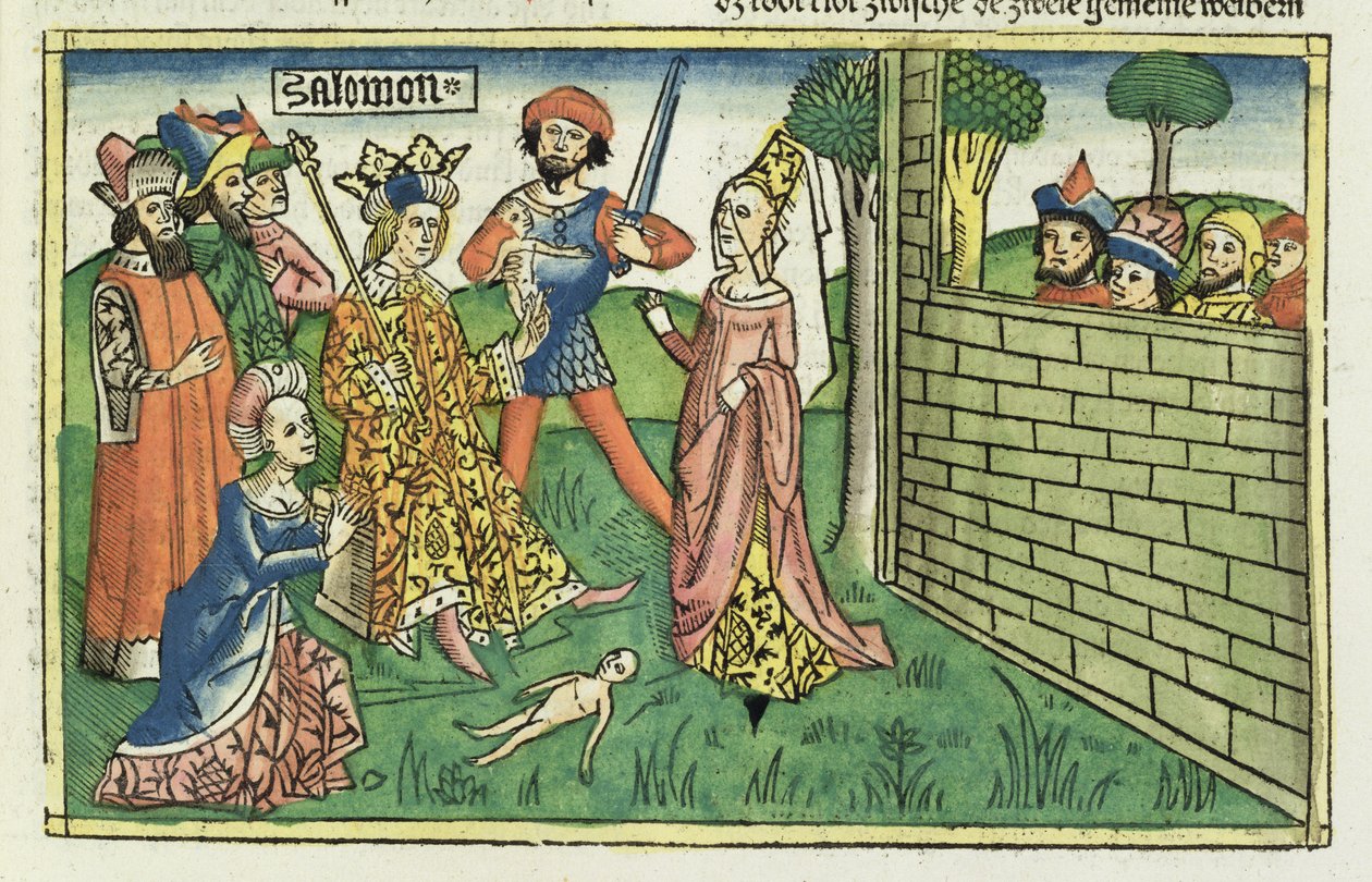 1 Rois 3:16-28 Jugement de Salomon, de la Bible de Nuremberg (Biblia Sacra Germanaica) - German School