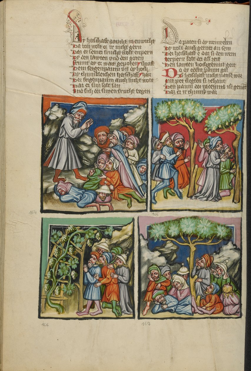 Illuminations de Weltchronik Ms 33 fol. 135v, c.1400-10 - German School