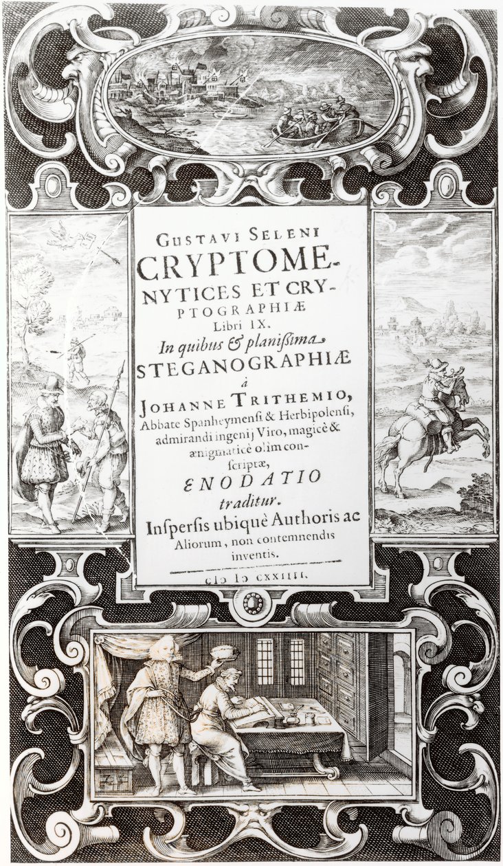 Illustration du Livre 9 de Cryptomenysis et Cryptographie par Gustavus Selenus (Augustus, duc de Brunswick), 1624 - German School