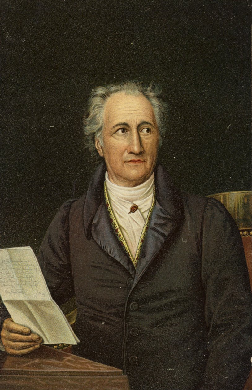 Johann Wolfgang von Goethe (1749-1832), poète, romancier et dramaturge allemand (chromolitho) - German School
