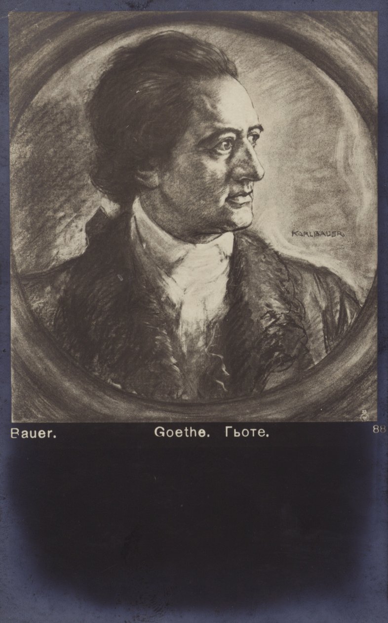 Johann Wolfgang von Goethe (1749-1832), poète, romancier et dramaturge allemand (lithographie) - German School