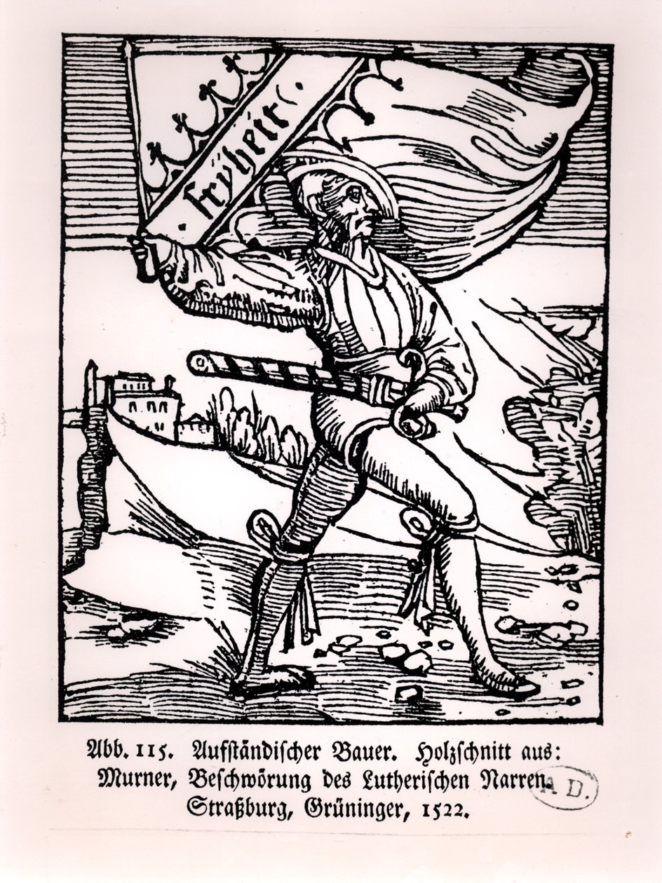Liberté, illustration de la révolte des paysans, 1522 - German School
