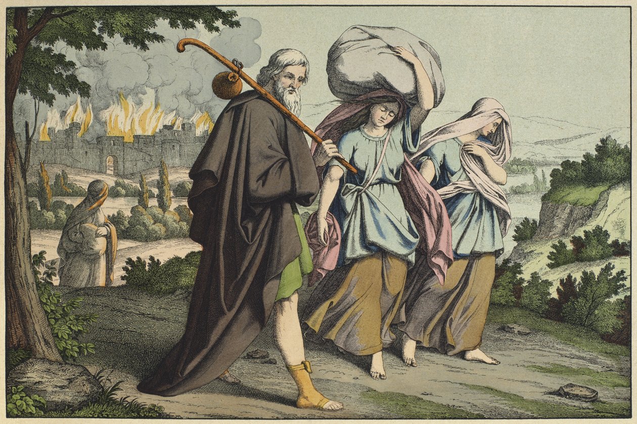 Lot et ses filles fuyant, illustration de L