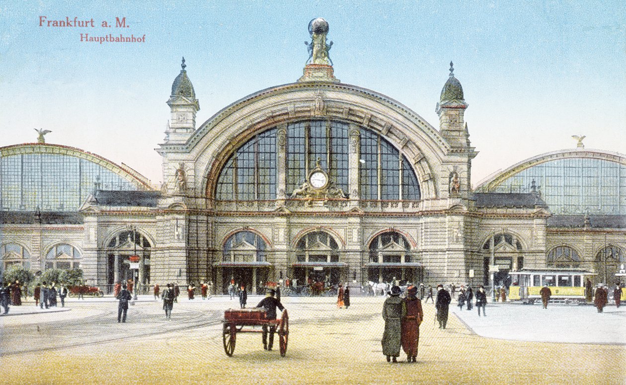 Gare principale de Francfort-sur-le-Main, vers 1910 - German School