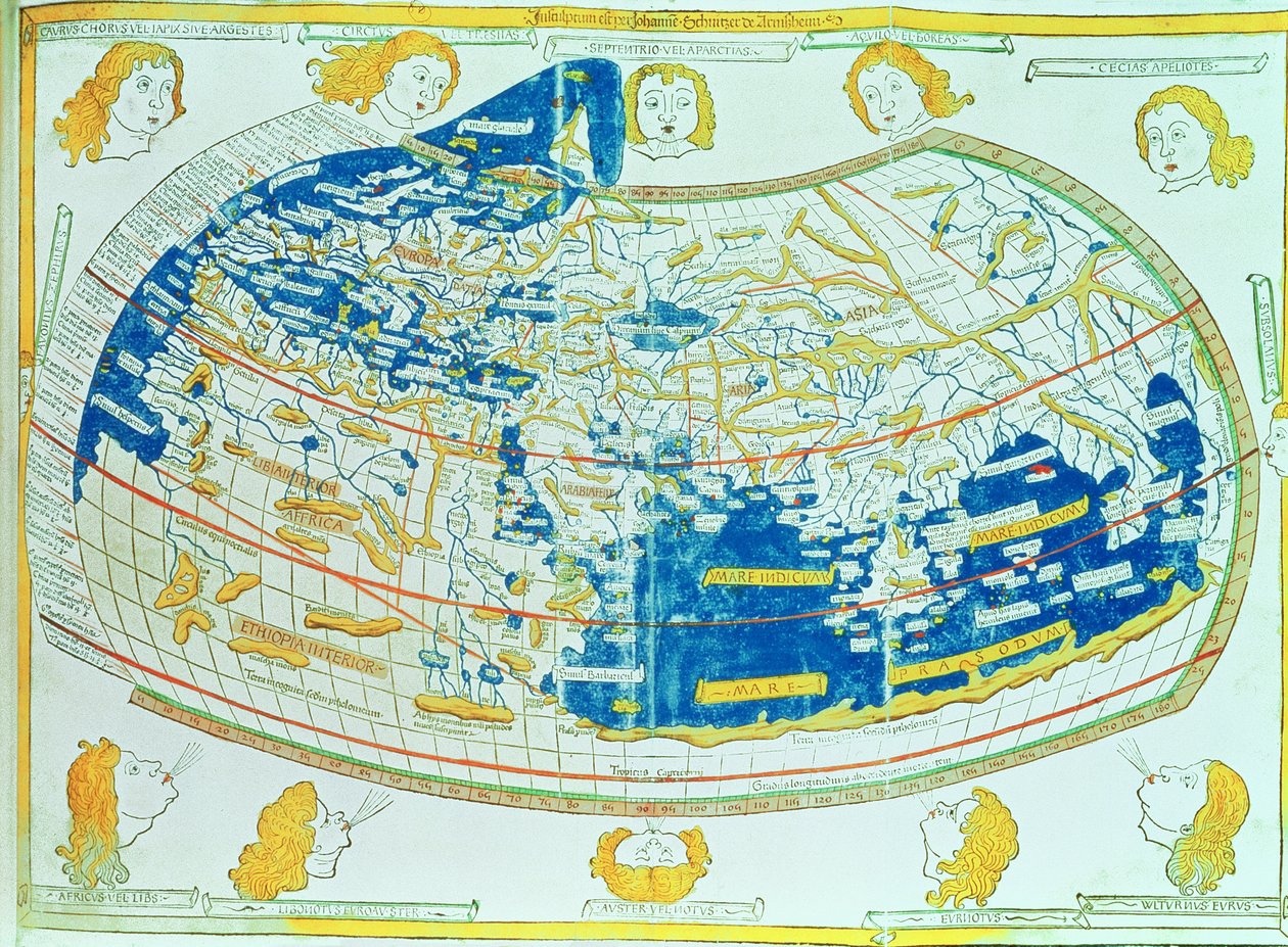 Carte du monde, basée sur les descriptions et coordonnées données dans 