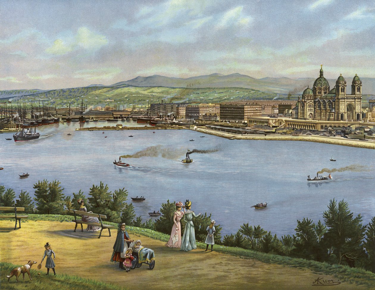 Marseille, France (chromolitho) - German School