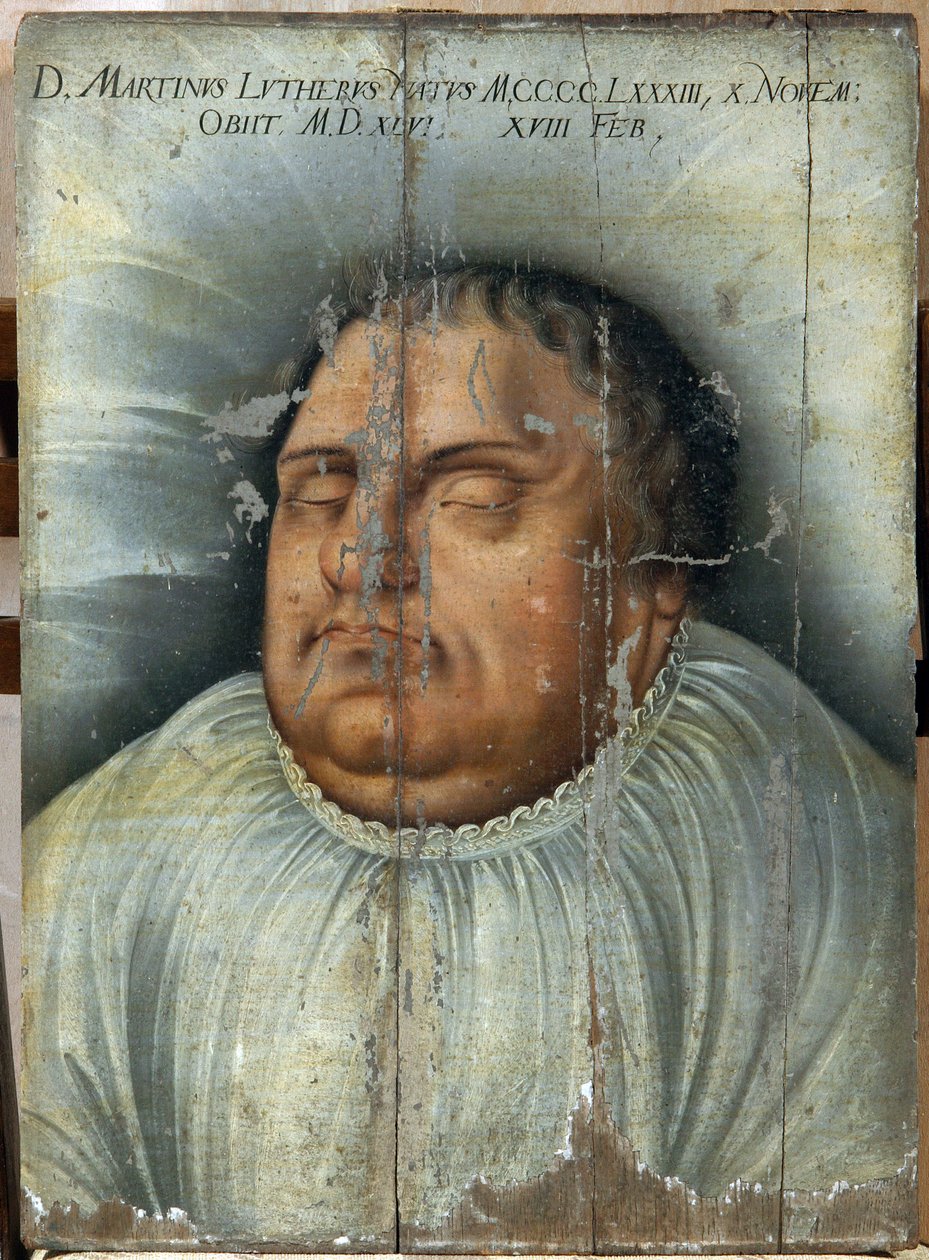 Martin Luther sur son lit de mort - German School