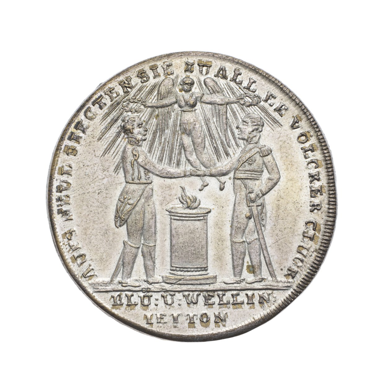 Médaille commémorative de Wellington et Blücher à Waterloo - German School