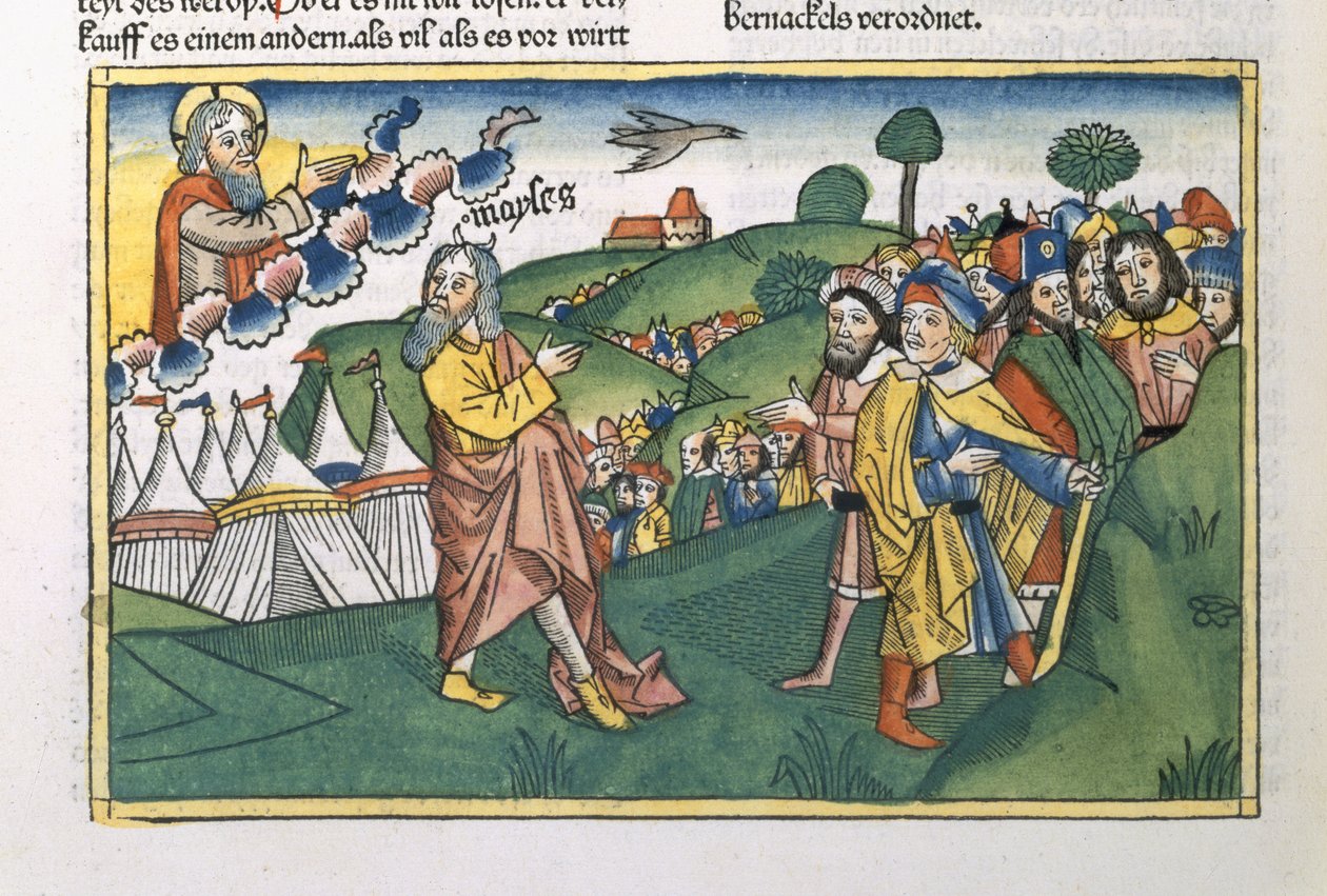 Nombres 1:1-20 Préparation pour le voyage depuis le mont Sinaï, de la Bible de Nuremberg (Biblia Sacra Germanaica) - German School