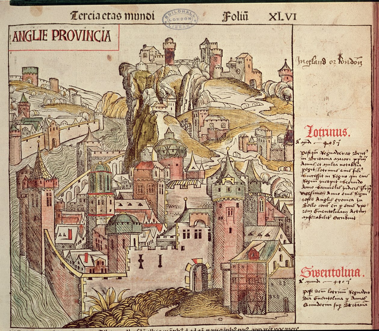 Vieux Londres, de la Chronique de Nuremberg par Hartmann Schedel (1440-1514) 1493 - German School
