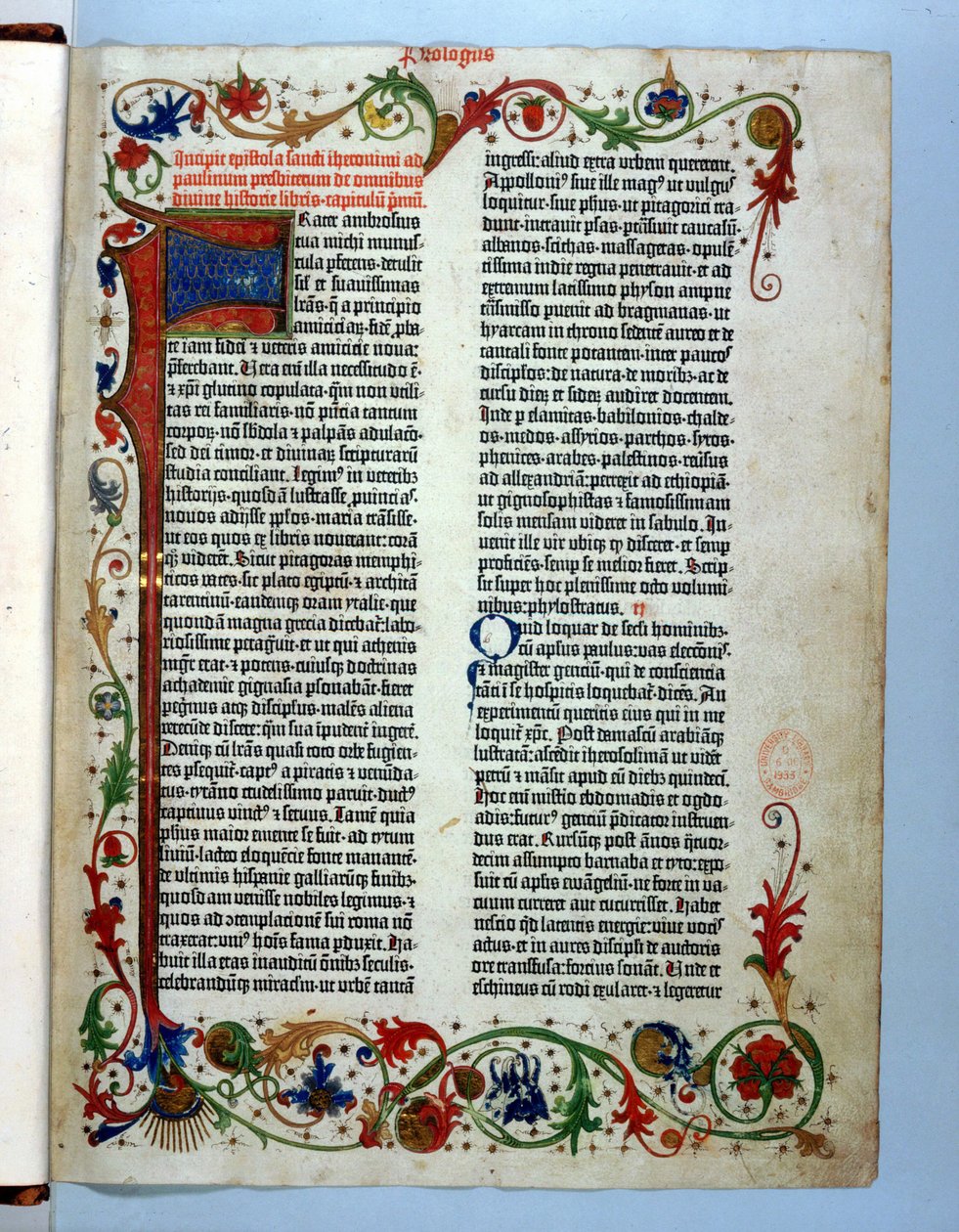 Page de la Bible de Gutenberg, Mayence, vers 1455 - German School