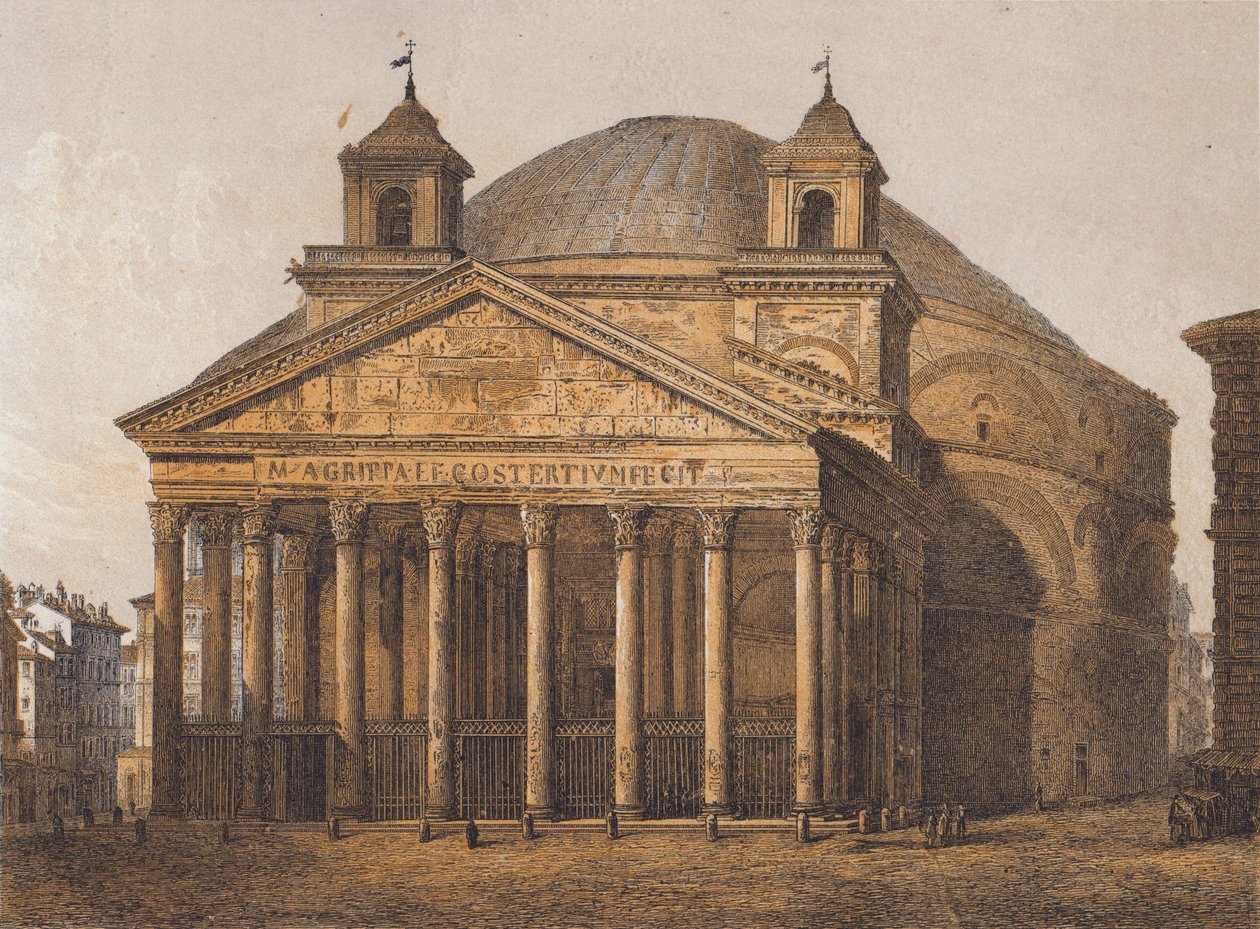 Panthéon, Rome (lithographie couleur) - German School
