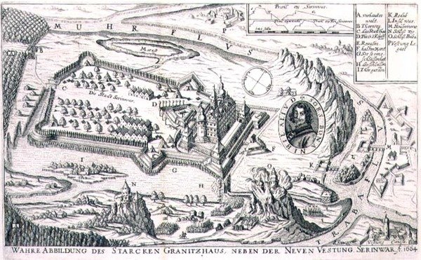 Plan de la forteresse de granit près de New Serinwar en 1664, illustration d