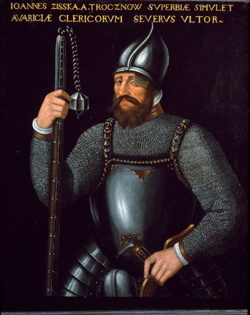 Portrait de Jan Zizka, chef de guerre des Hussites, XVIe siècle - German School